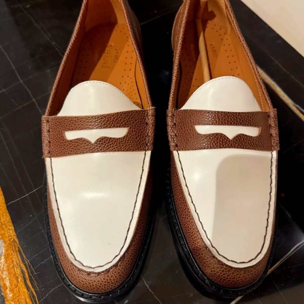 G.H.Bass Whitney Leather Loafer Women's whiskey/white 9.5 NIB